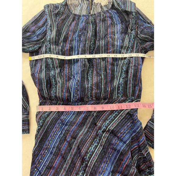 New Veronica Beard Dita Printed Devoré-satin Silk Midi Long Sleeve Dress size 4 - Picture 9 of 9